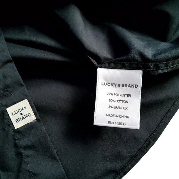 Lucky Brand Mens Slim Fit Black Button-Up ShirtSlim fit for a tailored look  S M - Picture 6 of 9